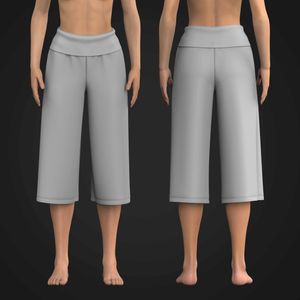 Ladies Folded Waistband Capri Relaxed Sweatpants Tech Pack