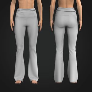 Ladies Folded Waistband Flared Leggings Tech Pack