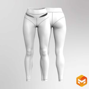 Ladies Front Cut Out Contouring Leggings 3D Garment