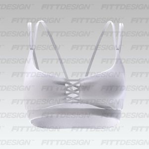Ladies Front Cut Out Criss Cross Strappy Sports Bra Smart Mockup
