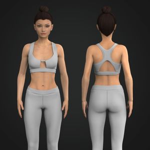 Ladies Front Cut Out Racer Back Sports Bra Tech Pack