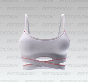 Ladies Front Cut Out Strappy Criss Cross Sports Bra Smart Mockup