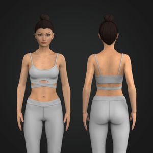Ladies Front Cut Out Strappy Criss Cross Sports Bra Tech Pack