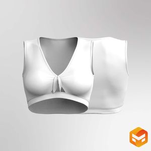 Ladies Front Cut Out Tied Crop Top 3D Garment