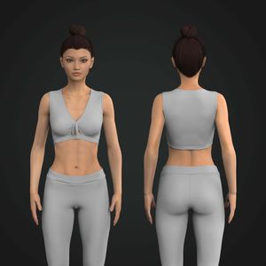 Ladies Front Cut Out Tied Crop Top Tech Pack