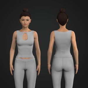 Ladies Front Cut Out Wide Back Tank Top Tech Pack