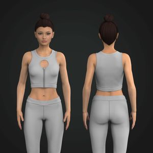 Ladies Front Cut Out Zip Up Sports Bra Tech Pack