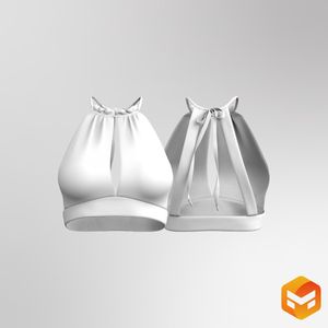 Ladies Front Gathered Adjustable Cut Out Sports Bra 3D Garment
