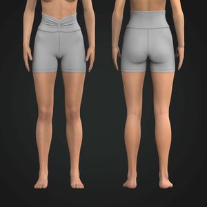 Ladies Front Ruching 5.00 Inch Inseam Biker Shorts Tech Pack