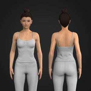Ladies Front Ruching Camisole Split Hem Tank Top Tech Pack