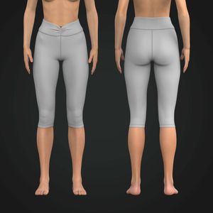 Ladies Front Ruching Capri Leggings Tech Pack