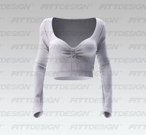 Ladies Front Ruching Diamond Neckline Crop Top Smart Mockup