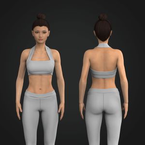 Ladies Front Ruching Halter Neck Bra Tech Pack