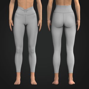 Ladies Front Ruching High Waisted Leggings Tech Pack