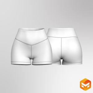 Ladies Front V-Shaped Waistband 3.00 Inch Inseam Biker Shorts - 3D Garment