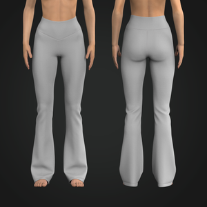Ladies Front V-Shaped Waistband Flared Leggings Tech Pack