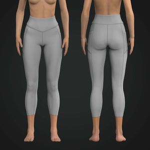 Ladies Front V-Shaped Waistband Patch Pocket 25.00 Inch Inseam Leggings