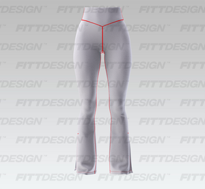 Ladies Front V-Shaped Waistband Split Hem Flared Legging Smart Mockup