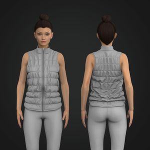 Ladies Full Zip Cadet Collar Puffer Vest Tech Pack