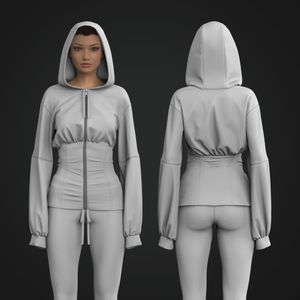 Ladies Full Zip Corset Puffy Windbreaker Tech Pack
