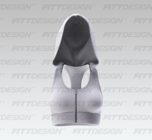 Ladies Full Zip Racer Back Hooded Sports Bra Smart Mockup