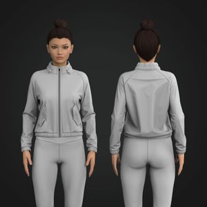 Ladies Full Zip Ralgan Sleeve Flap Pockets Windbreaker Tech Pack