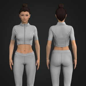 Ladies Full Zip Up Short Sleeve Crop Jacket