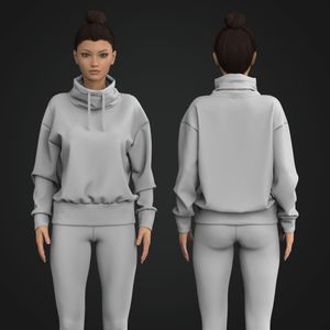 Ladies Funnel Neck Drop Shoulder Sweater Tech Pack