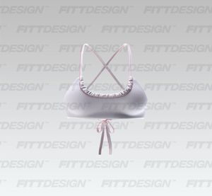 Ladies Gathered Criss Cross Back Sports Bra Smart Mockup