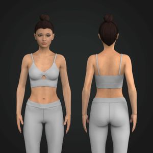 Ladies Gathered Front Keyhole Sports Bra Tech Pack