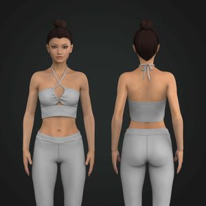 Ladies Gathering Front Cut Out Open Back Top