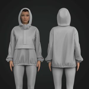 Ladies Half Zip Relaxed Windbreaker Tech Pack