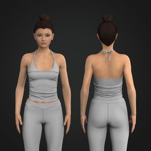 Ladies Halter Neck Double Layered Tank Top Tech Pack