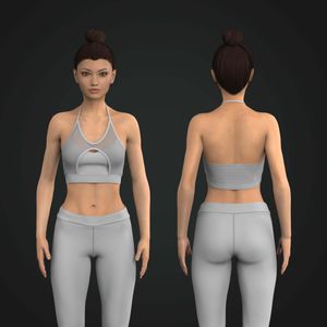 Ladies Halter Neck Mesh Panel Cut Out Sports Bra Tech Pack