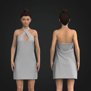 Ladies Halter Neckline Casual Dress