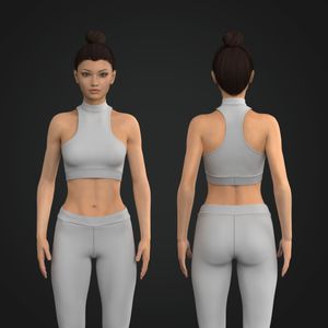 Ladies Halter Neckline Jacquard Waistband Sports Bra Tech Pack