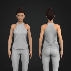 Ladies Halter Neckline Relaxed Tank Top Tech Pack