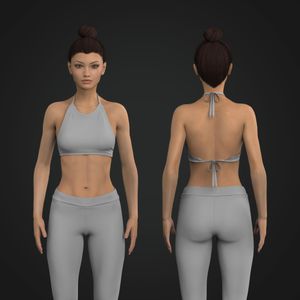 Ladies Halter Neckline Tie Sports Bra