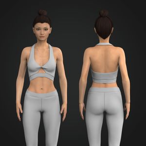 Ladies Halter Neckline Twisted Front Sports Bra Tech Pack