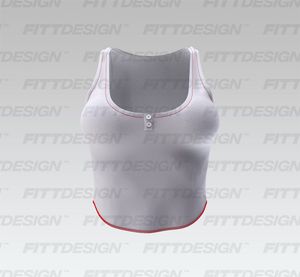 Ladies Henley Neckline Scallop Bottom Tank Top Smart Mockup