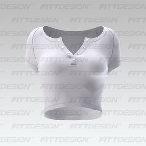 Ladies Henley Neckline Short Sleeve Smart Mockup
