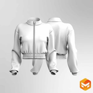 Ladies High Cadet Collar Drop Shoulder Full Zip Windbreaker - 3D Garment