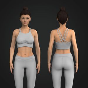 Ladies High Impact Front Ruching Strappy Sports Bra Tech Pack