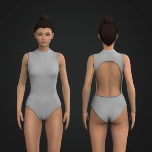 Ladies High Neck Backless Tank Bodysuit