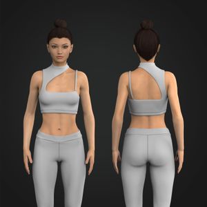 Ladies High Neck Cut Out Front Asymmetrical Sports Bra Tech Pack