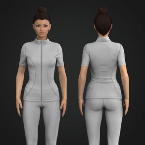 Ladies High Neck Full Zip Short Sleeve Top Tech Pack