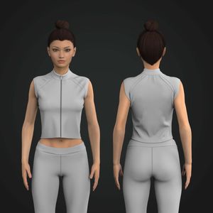 Ladies High Neck Raglan Cap Sleeve Full Zip Tank Top Tech Pack