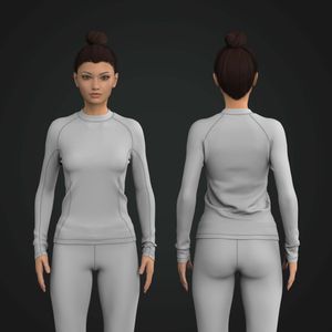 Ladies High Neck Raglan Long Sleeve Rashguard Tech Pack
