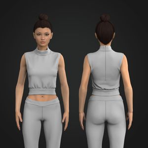 Ladies High Neck Sleeveless Crop Top