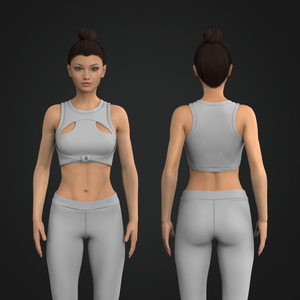 Ladies High Neckline Overlapping Front Cut Out Bra Tech Pack